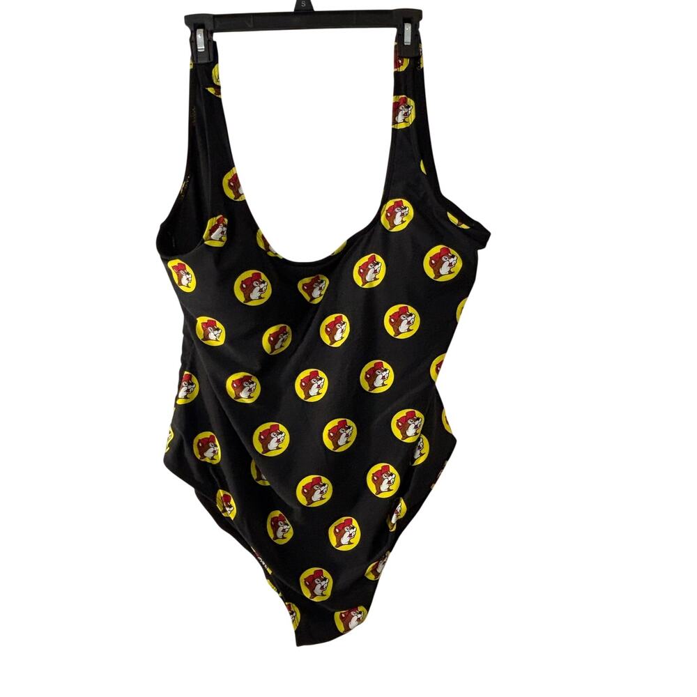 Buc-ee's Women's One-Piece Swimsuit - Size 2X Black with Logo Pattern